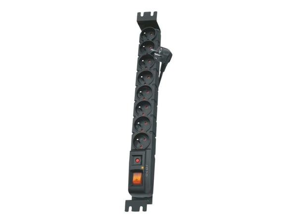 HSK DATA acar S8 FA RACK, 8 AC-pistorasia(a), 230 V, 50 Hz, 10 A, Musta, Muovi