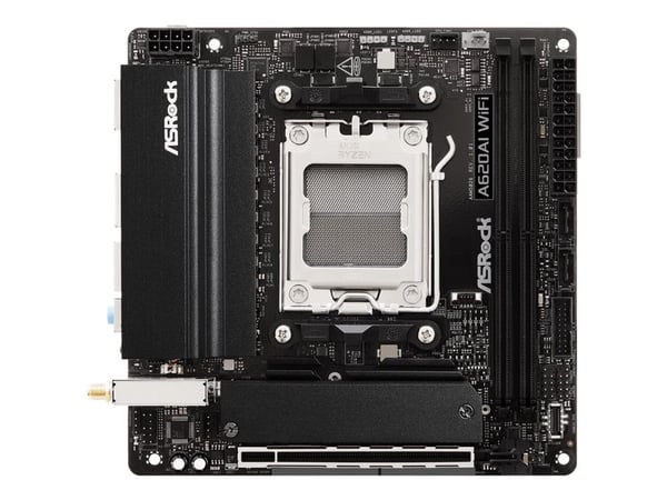 ASRock A620AI WIFI - Moderkort - mini ITX - Socket AM5 - AMD A620A Chipuppsättning - USB-C 3.2 Gen2, USB-C 3.2 Gen 1, USB 3.2 Gen 1, USB 3.2 Gen 2 ...