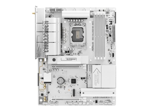 ASRock B860 Challenger WiFi White - Moderkort - ATX - LGA1851-uttag - B860 Chipuppsättning - USB-C 3.2 Gen 1, USB 3.2 Gen 1 - Wi-Fi 7, Bluetooth, 2...