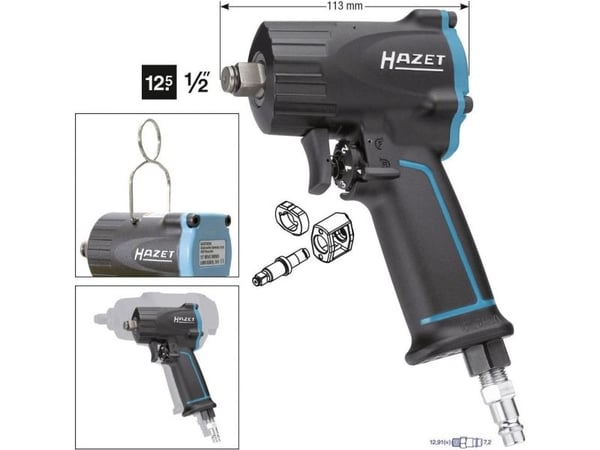 HAZET 9012M, Mutterdragare, Svart, 1/2,1/4", 10000 RPM, 1100 nm, 610 nm