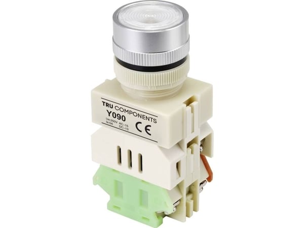Conrad trykknapp 250 V/AC 5 A 1 x On/On momentan 1 stk, hvit, 250 V, 5 A