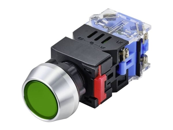 Conrad LAS0-L-11/G/12V Trykknapp 250 V 5 A 1 x Av/på IP40 momentant 1 stk, 250 V, 5 A