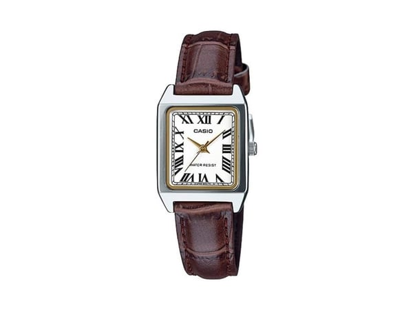 Casio LTP-V007L-7B2, Lær, Mineral, SR626SW, 3 år, 31 mm, 22 mm