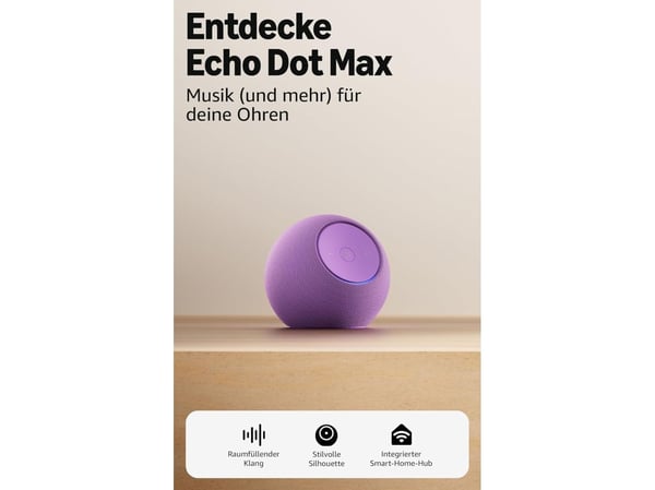 Amazon Echo Dot Max - Smarthøyttaler - Wi-Fi 6, Bluetooth - Appstyrt - toveis - ametyst