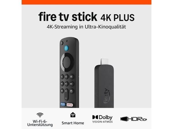 Amazon Fire TV Stick 4K Plus - AV-spiller - 8 GB - 4K UHD (2160p) - 60 fps - HDR