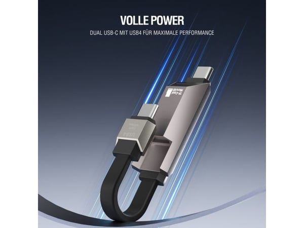4smarts 548240, 0,14 m, USB C, USB C, USB4 Gen 3x2, 40 Gbit/s, Sort, Grafitt