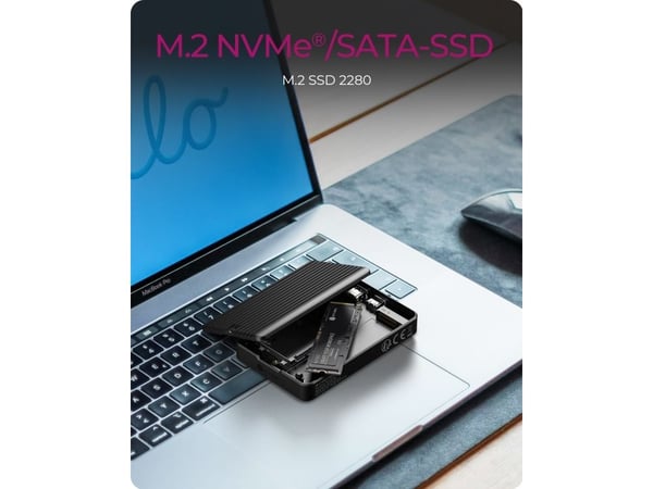 ICY BOX IB-CR601M-C31 - Oppbevaringspakke - M.2 - SATA 6Gb/s / PCIe 3.0 x2 (NVMe) - USB 3.2 (Gen 2) - svart
