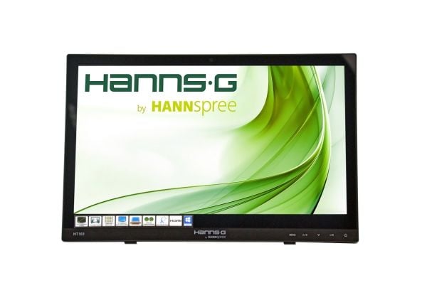 HANNS.G HT161HNB - HT Series - LED-skjerm - 15.6" - berøringsskjerm - 1366 x 768 @ 60 Hz - 220 cd/m² - 500:1 - 12 ms - HDMI, VGA - hodetelefoner