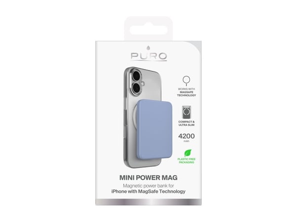 Powerbank Puro Mini Pwer Mag 4200 mAh sininen - kannettava virta PUFCBB40P2MAGBLUE17 (8018417528767)