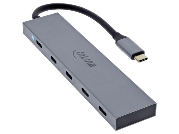InLine 35392E, USB Typ-C, USB Typ-C, 10000 Mbit/s, Grå, 100 W, 0,15 m