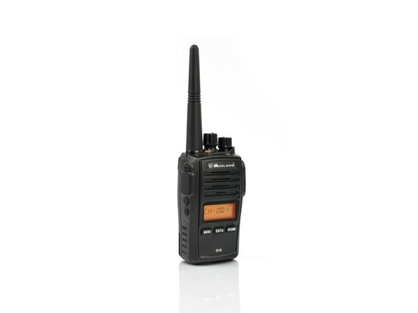 Midland G18 - PMR446, 8 kanaler, 446.00625 - 446.09375 MHz, Lithium-Ion (Li-Ion), 240 g, 56 x 38 x 113 mm