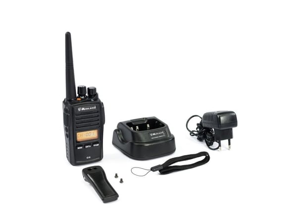 Midland G18 - PMR446, 8 kanaler, 446.00625 - 446.09375 MHz, Lithium-Ion (Li-Ion), 240 g, 56 x 38 x 113 mm