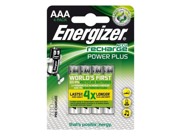 Energizer Recharge Power Plus - Batteri 4 x AAA - NiMH - (ladbare) - 700 mAh