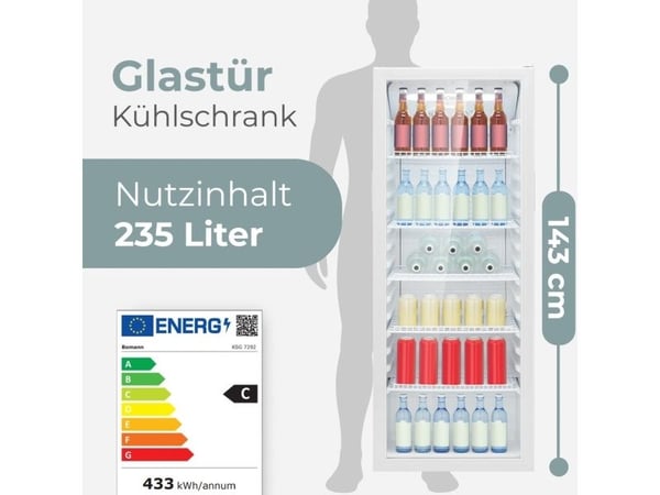 Bomann KSG 7292, 235 l, C, Hvit