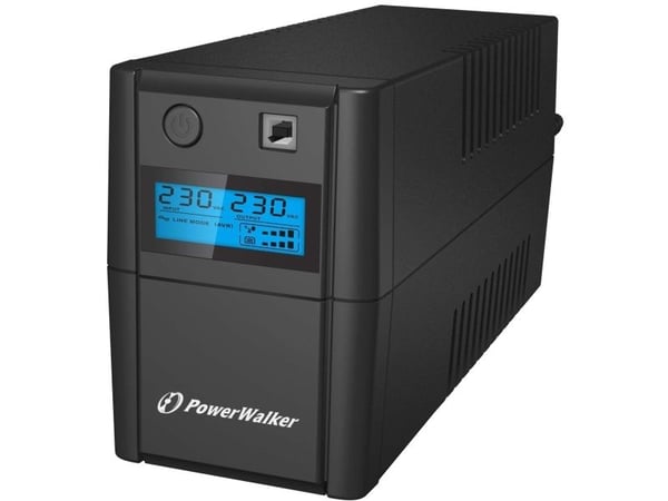 PowerWalker VI 850SE LCD/IEC - UPS - AC 230 V - 480 watt - 850 VA - 9 Ah - USB - utgangskontakter: 4 - svart