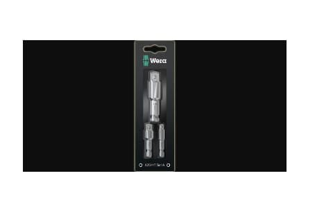 Wera 870/4/7 Set A SB - Sokkeladaptersett - 3 deler - 1/4", 1/2", 3/8" - heksagonal