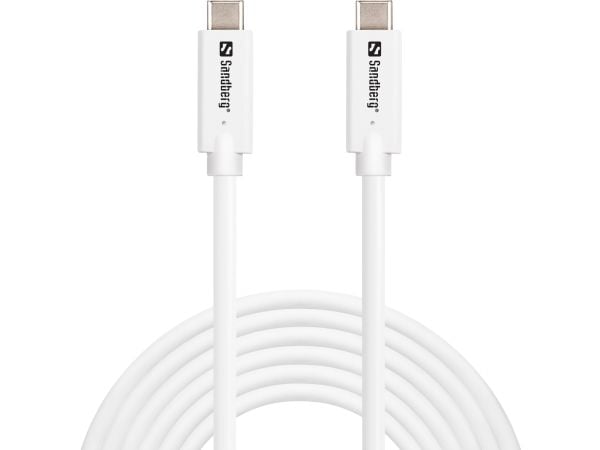 Sandberg 136-76, 5 m, USB C, USB C, USB 3.2 Gen 2 (3.1 Gen 2), 10 Gbit/sek, hvit