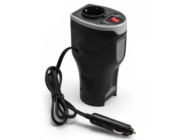 Technaxx - DC - AC-strøminverter + batterilader - 12 V - 400 watt - utgangskontakter: 3