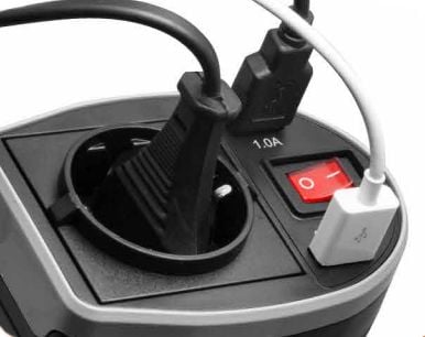 Technaxx - DC - AC-strøminverter + batterilader - 12 V - 400 watt - utgangskontakter: 3