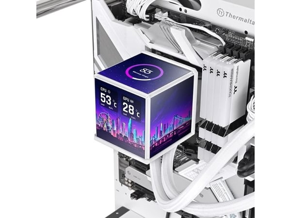 Thermaltake MINECUBE 360 Ultra, Alt-i-ett væskekjøler, 12 cm, 500 RPM, 2000 RPM, Hvit