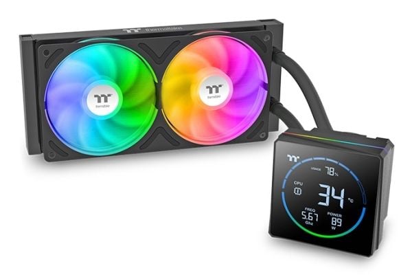 Thermaltake TH240-S V3 ARGB, Alt-i-ett væskekjøler, 12 cm, 500 RPM, 2500 RPM, Svart