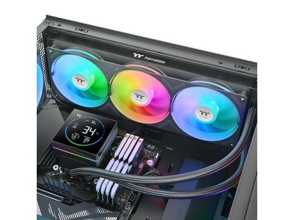 Thermaltake TH360-S V3 ARGB, Alt-i-ett væskekjøler, 12 cm, 500 RPM, 2500 RPM, Svart