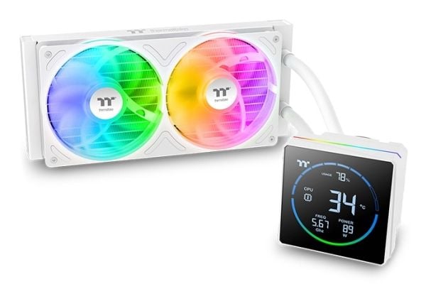 Thermaltake TH240-S V3 ARGB, Alt-i-ett væskekjøler, 12 cm, 500 RPM, 2500 RPM, Hvit