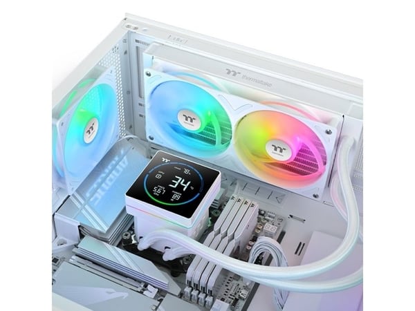 Thermaltake TH240-S V3 ARGB, Alt-i-ett væskekjøler, 12 cm, 500 RPM, 2500 RPM, Hvit