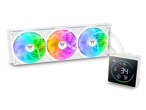 Thermaltake TH360-S V3 ARGB, Allt-i-ett vätskekylare, 12 cm, 500 RPM, 2500 RPM, Svart, Vit