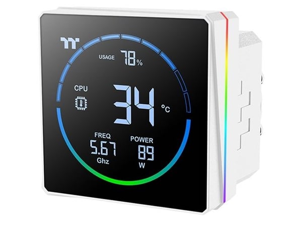 Thermaltake TH360-S V3 ARGB, Alt-i-ett væskekjøler, 12 cm, 500 RPM, 2500 RPM, Svart, Hvit
