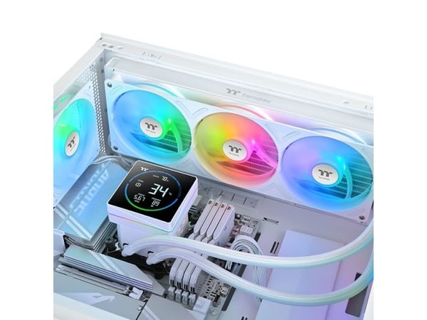 Thermaltake TH360-S V3 ARGB, Alt-i-ett væskekjøler, 12 cm, 500 RPM, 2500 RPM, Svart, Hvit