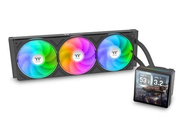 Thermaltake TH360 V3 Ultra ARGB, Alt-i-ett væskekjøler, 12 cm, 500 RPM, 2500 RPM, Svart