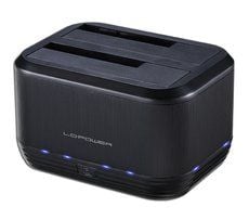 LC Power LC-DOCK-U3-III - HDD dockningsstation - fack: 2 - 2,5 tum/3,5 tum delad - SATA - USB 3.0 - svart