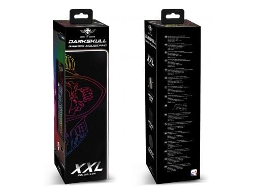 Spirit of Gamer Darkskull - XXL, Sort, Blå, Rød, Gult, Bilde, Stoff, Gummi, Antiskliunderlag, Musematte til gaming