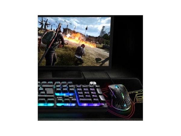 Spirit of Gamer Darkskull - XXL, Sort, Blå, Rød, Gult, Bilde, Stoff, Gummi, Antiskliunderlag, Musematte til gaming