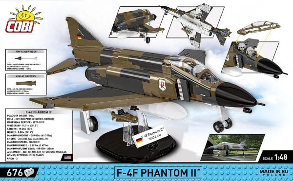 COBI F-4F Phantom II, Rakennuspakkaus, 8 vuosi/vuosia, 676 kpl