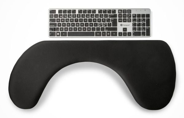 Kenson - Underarmsstøtteplattform - asymmetric, 70 cm, artificial leather - skrivebordsmonterbar - svart