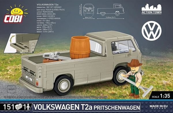 COBI Action Town Volkswagen T2a, Byggesett, 6 år, 151 stykker