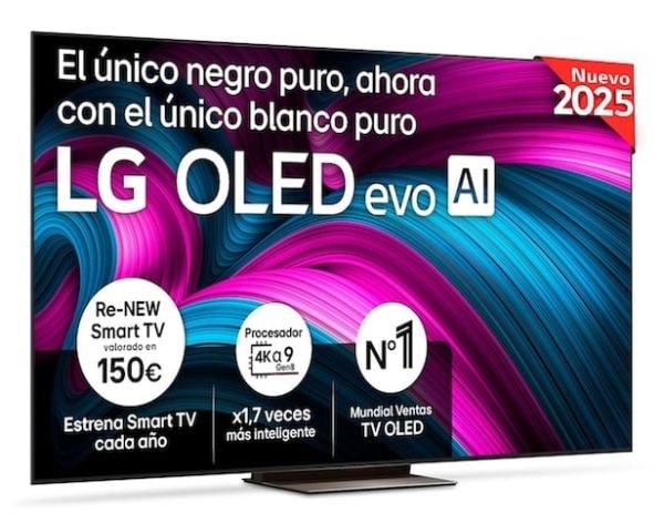 LG OLED evo AI OLED83C5ELA, 2,11 m (83"), 3840 x 2160 pikseliä, OLED evo, Älytelevisio, Wi-Fi, Musta