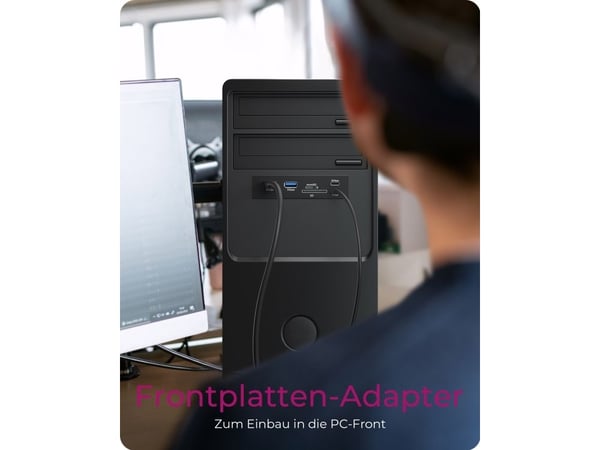ICY BOX IB-HUB1419-i3 etupaneeli f. 3,5-korttipaikka USB Type-C/Type-A -keskittimellä ja kortinlukijalla (61169)