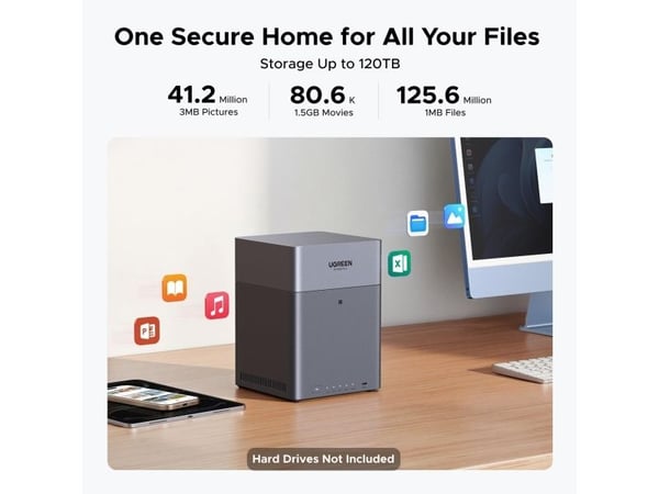 UGREEN NASync DH4300 Plus NAS-system 4-bay 16 TB inkl. 4x Seagate IronWolf ST4000VN006 4 TB