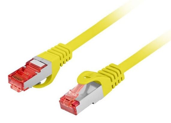 Lanberg - Koblingskabel - RJ-45 (hann) til RJ-45 (hann) - 5.7 mm - S/FTP - CAT 6 - halogenfri, uten hindringer - gul