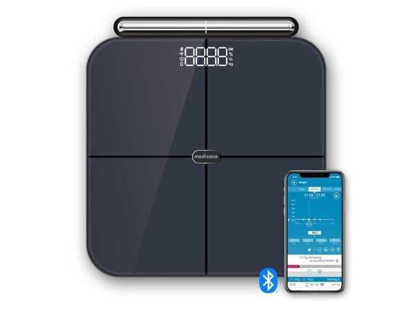 Medisana BS 850, Sähkökäyttöinen henkilövaaka, 180 kg, 0,05 g, Musta, 0,1 kg, kg, lb, ST
