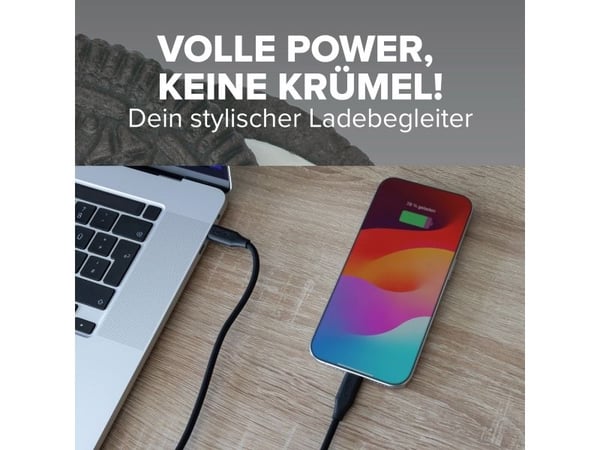InLine USB 2.0 Kabel - USB-C Schnellladekabel 100W - Black Cookie - 1m (35891)