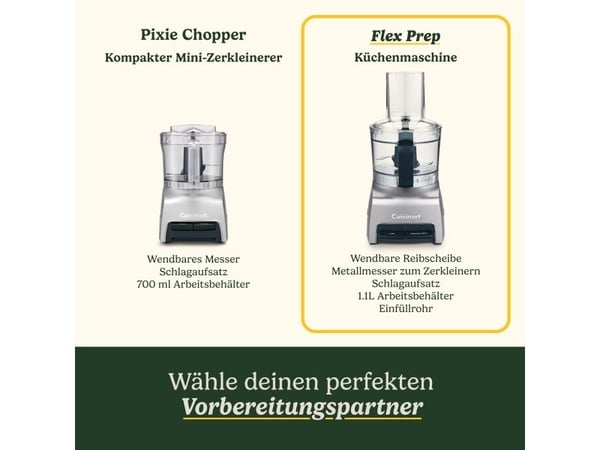 Cuisinart FlexPrep, 1,1 l, Silver, Knappar, Plast, Rostfritt stål