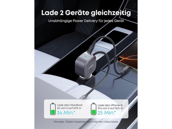 Anker A2738HA2, Innendørs, Sigarettenner, 0,75 m, Metallisk