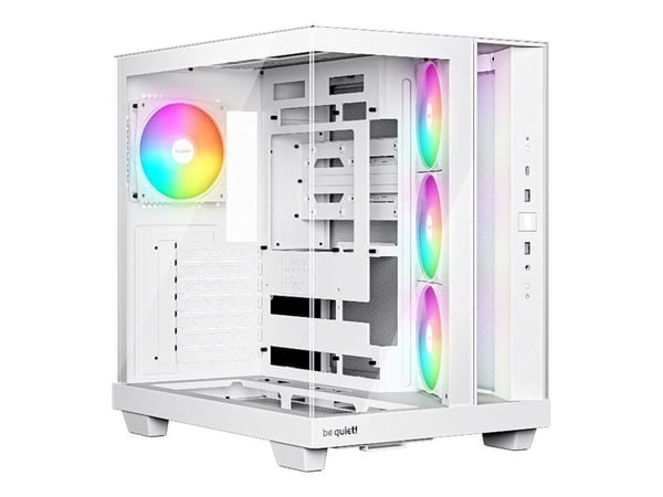 be quiet! Light Base 500 LX - Midi-tårn - ATX - sidepanel med vindu (glass) - ingen strømforsyning (ATX / PS/2) - hvit - USB/lyd