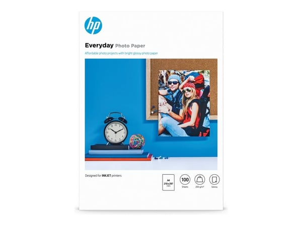 HP Everyday Semi-gloss Photo Paper - Halvblank - A4 (210 x 297 mm) - 175 g/m² - 100 ark fotopapir - for Officejet Pro K550, K850; Photosmart 335, 3...