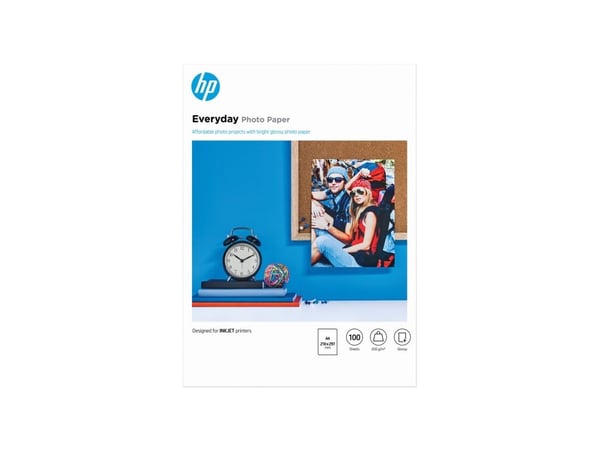 HP Everyday Semi-gloss Photo Paper - Halvblank - A4 (210 x 297 mm) - 175 g/m² - 100 ark fotopapir - for Officejet Pro K550, K850; Photosmart 335, 3...