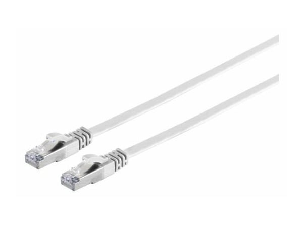 MicroConnect - Verkkokaapeli - RJ-45 (uros) - RJ-45 (uros) - 5 m - UTP - CAT 6a - säikeistetty, litteä - valkoinen